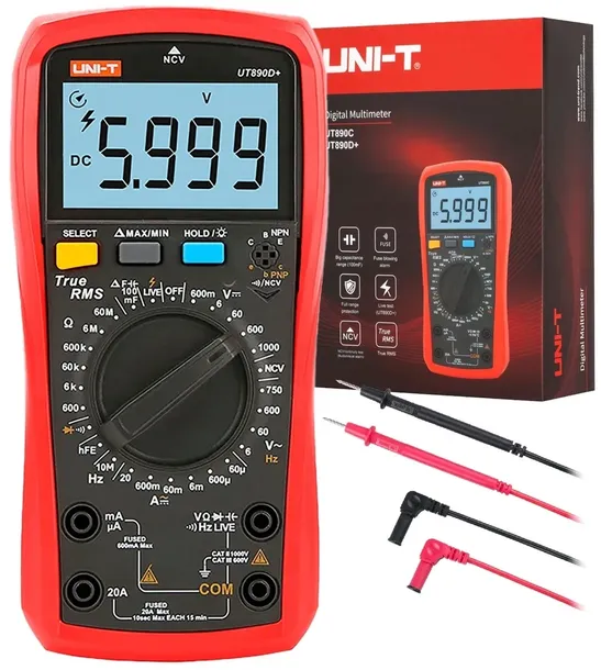 MULTIMETR UNIWERSALNY CYFROWY MERNIK PRĄDU UNI-T UT890D+ TrueRMS NCV
