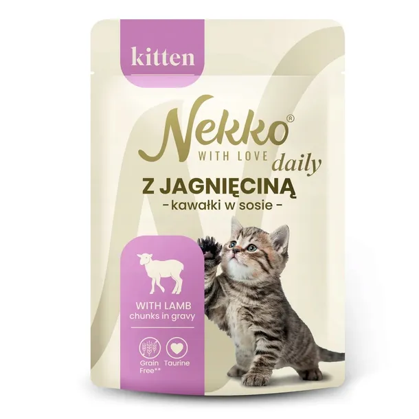 NEKKO DAILY KITTEN Jagnięcina w Sosie 85g Mokra Karma dla Kociąt Bezzbożowa