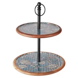 patera-dwupoziomowa-drewniana-niebieska-w-kwiatowy-wzor-43x30-cm