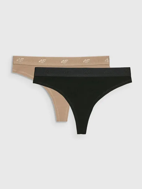 Majtki Damskie Stringi Bawełniane 4F Elastyczne Wygodne 2-PAK F031-90S-XL