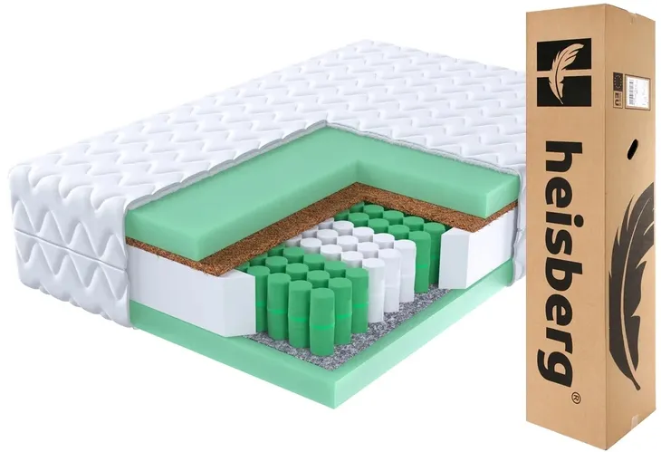 Materac 180x200 średnio twardy KOKOS kieszeniowy pocket 7 stref GREEN MAX