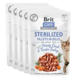 brit-care-cat-fillets-in-jelly-sterilized-kaczka-i-indyk-5pak-5x85g