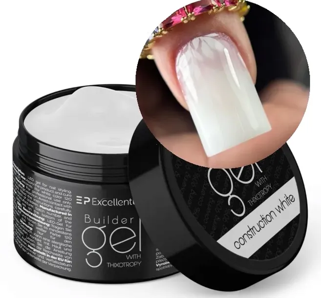 EXCELLENT PRO BUILDER GEL ŻEL BUDUJĄCY CONSTRUCTION WHITE BIAŁY TWARDY 50G
