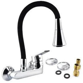 czarna-bateria-umywalkowa-scienna-z-elastyczna-wylewka-trybem-prysznicowym