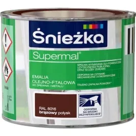 sniezka-supermal-emalia-02l-brazowy-polysk-ral-8016