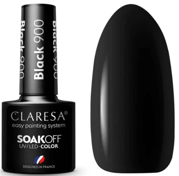 CLARESA LAKIER HYBRYDOWY DO PAZNOKCI BLACK 900 CZARNY