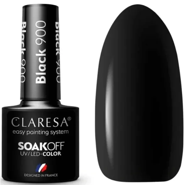 CLARESA LAKIER HYBRYDOWY DO PAZNOKCI BLACK 900 CZARNY