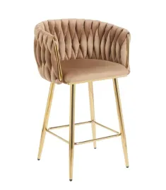 hoker-tapicerowany-cappuccino-h7-fx-na-zlotych-nogach