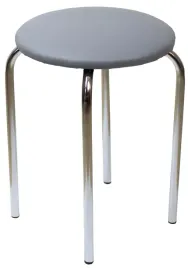 taboret-szary-chico-2-eco-skora-chrom