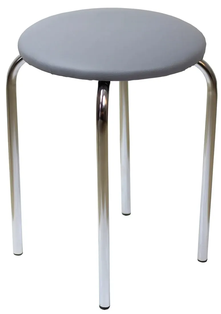 taboret-szary-chico-2-eco-skora-chrom