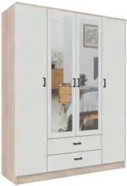 szafa-czterodrzwiowa-z-lustrem-i-szufladami-160-dab-sonoma-bialy-kami