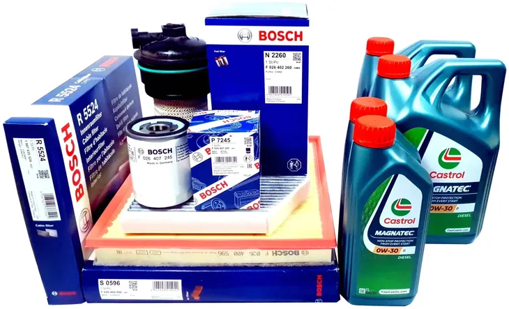 4 FILTRY BOSCH 10L OL. CASTROL 0W30 TRANSIT/TOURNEO V363 CUSTOM 2.0 ECOBLUE