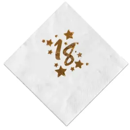 party-serwetki-18-urodziny-osiemnastka-biale-ze-zlotym-napisem-20-szt-33x33