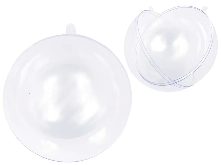 Bombki bombka kule kula kulka akrylowa plastikowa 2 połówki, śr.20cm/1szt.