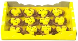 Zdjęcie produktu Małe kurczaki kurczaczki pisklęta w gnieździe WIELKANOC koszyk 5cm/12szt.