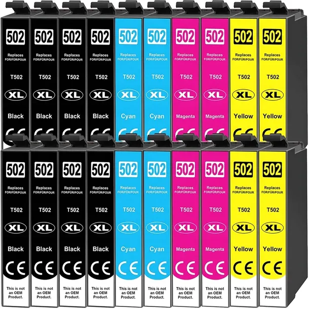 20x Tusz do drukarki EPSON 502 XL XP-5100 XP-5150 XP-5155 WF-2800 WF-2860