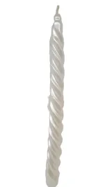 swieca-stozkowa-skrecana-metalizowana-25-cm-biala-1-sztuka-slub-swieta