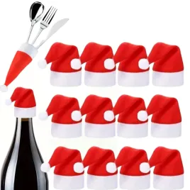 12x-czapka-mikolaja-na-butelke-etui-pokrowiec-na-sztucce-zestaw-swieta