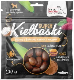 syta-micha-super-kielbaski-z-pstragiem-100g-przysmak-dla-psa