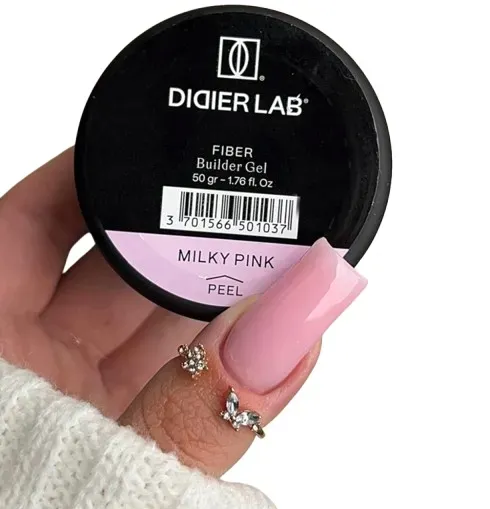 DIDIER LAB FIBER Z WŁÓKNAMI ŻEL BUDUJĄCY DO PAZNOKCI MLECZNY RÓŻ 50g