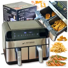 air-fryer-frytkownica-beztluszczowa-dwukomorowa-duza-9l-do-pieczenia-2400w