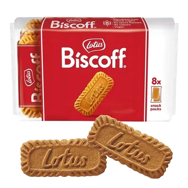 Ciastka Lotus Biscoff ciasteczka karmelowe 8x2 sztuki 124g do kawy herbaty