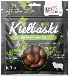 syta-micha-super-kielbaski-z-jagniecina-i-pokrzywa-100g-dla-psa