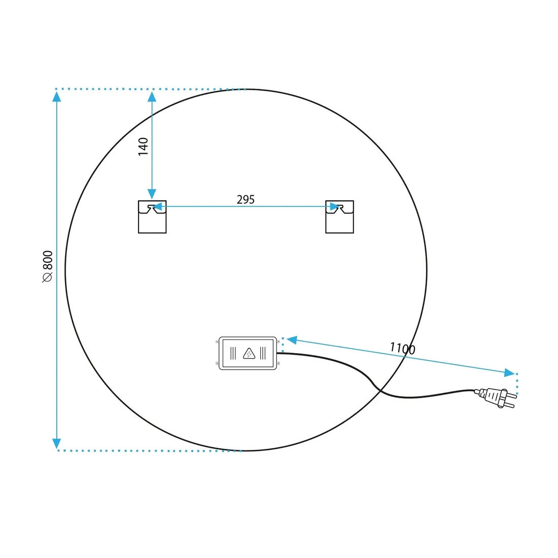 lustro-led-hzj-80cm-stan-nowy