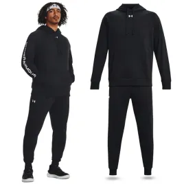 dres-under-armour-meski-sportowy-bawelna-komplet-spodnie-bluza-czarny-r-s