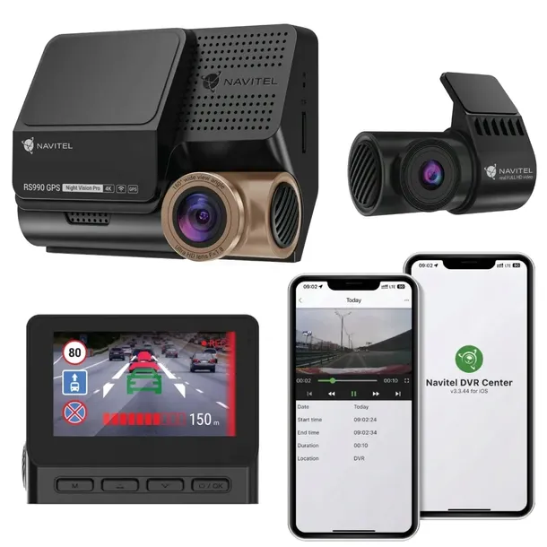 Kamera Navitel RS990 GPS PRO 4K, Voice control, Sony STARVIS 2 + Gratis