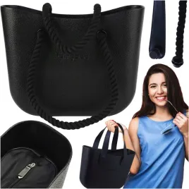 torebka-damska-torba-na-ramie-gumowa-jellybag-2-zestawy-raczek-czarna