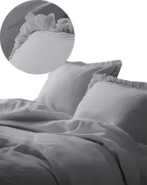 posciel-z-falbana-220x200cm-100percent-bawelna-posciel-w-stylu-boho-kolor-j-szary