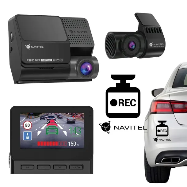 Inteligentny wideorejestrator Navitel RS985 GPS Night Vision 4K - Gratis