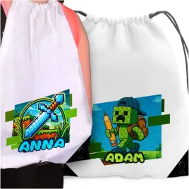 bialy-worek-plecak-dla-dziecka-do-szkoly-buty-pixele-pixel-gra-mine-piksel
