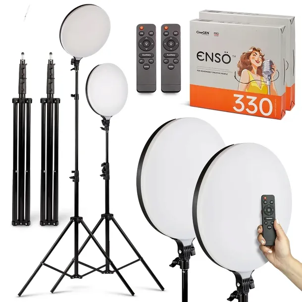 ZESTAW 2x LAMPA PANELOWA KOSMETYCZNA ENSO 330 + STATYWY