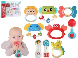 zestaw-grzechotki-gryzaki-sensoryczne-dla-niemowlat-kolorowa-zabawka-8szt