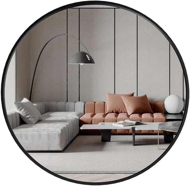 LUSTRO OKRĄGŁE W METALOWEJ RAMIE 60 CM ŚCIENNE WISZĄCE LOFT ARVENTA STYLE