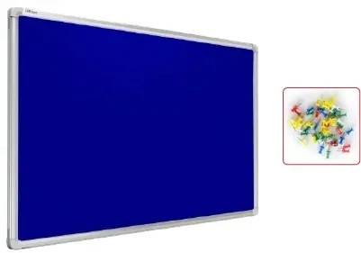 Tablica tekstylna 180x120 NIEBIESKA rama aluminium