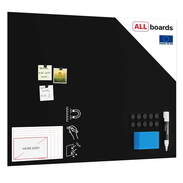 Tablica magnetyczna kredowa bezramowa panel magnetyczny 120x90 cm + GRATISY