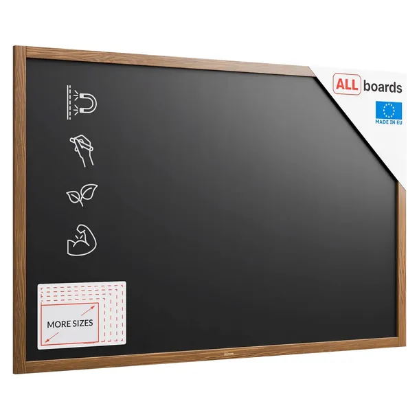 Tablica kredowa czarna magnetyczna 150x100 rama drewniana