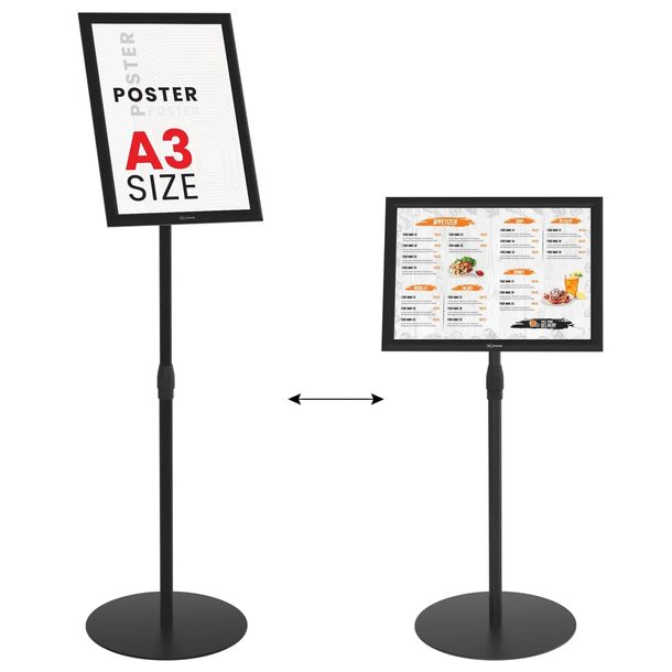 Stojak informacyjny A3 OWZ z ramą aluminiową czarną