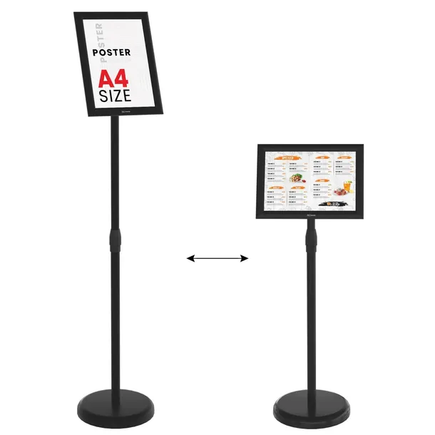 Stojak reklamowy informacyjny 27,5x18,5 cm A4 OWZ rama aluminium czarna