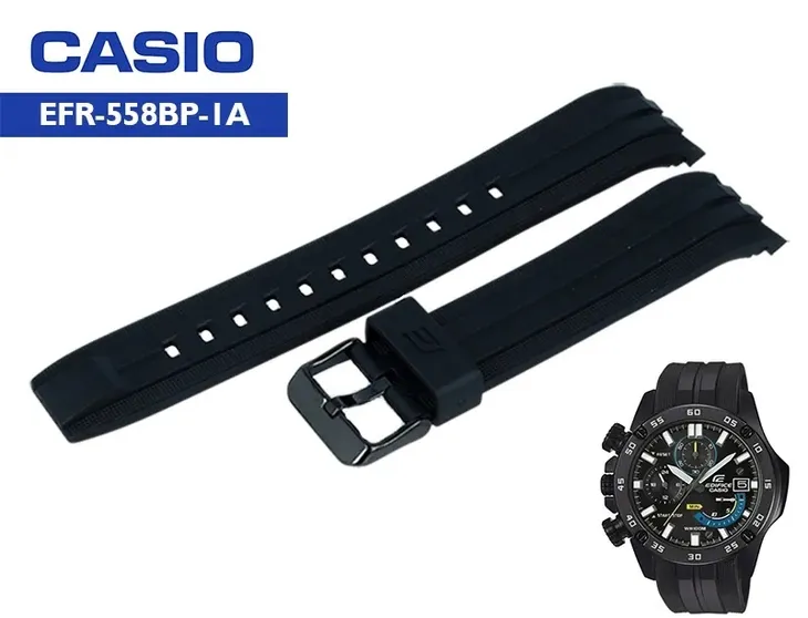 PASEK CASIO EFR-558BP-1A czarny gumowy ORYGINAŁ
