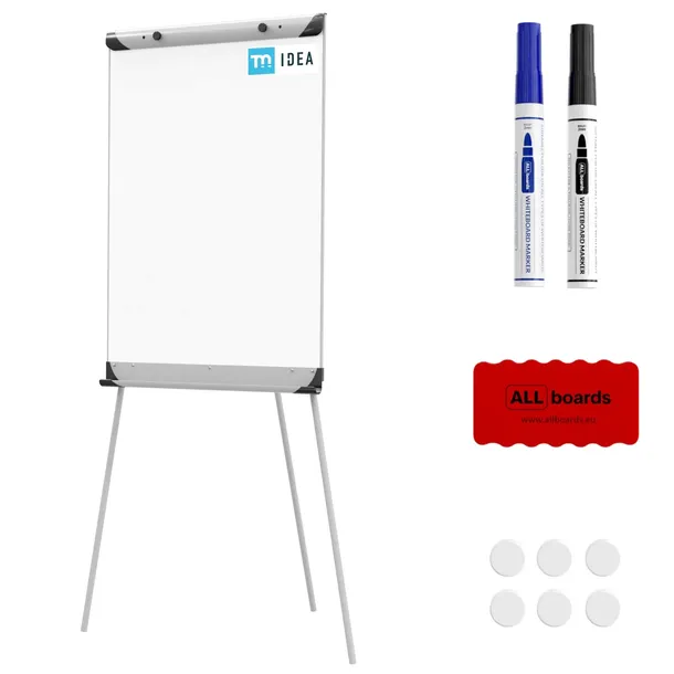 Flipchart TM IDEA suchościeralno-magnetyczny 100x70 cm na trójnogu + gratis