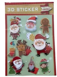 naklejki-swiateczne-samoprzylepne-ozdoby-mikolaj-choinka-9-sztuki-mix-3d