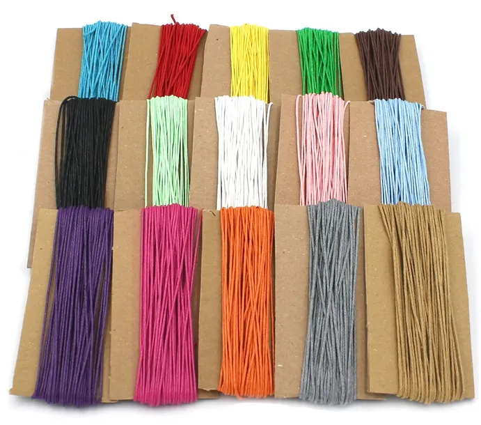 Sznurek Jubilerski Bawełniany Woskowany 1mm Duży Zestaw 15x10m Mix Kolorów