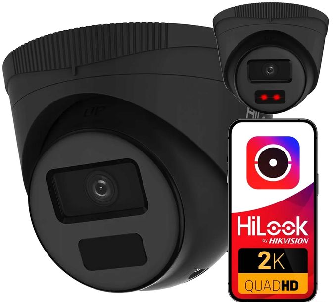 Kamera IP 4MPx Zewnętrzna IPC-T241H-C BLACK HiLook Hikvision IR20m PoE