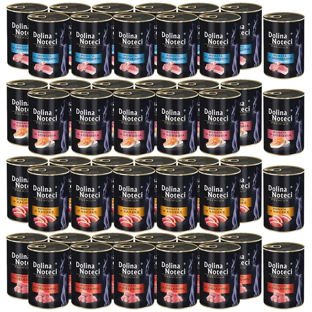 Dolina Noteci Premium Bezzbożowa Mokra Karma dla Kota Mix 4 Smaków 72 x400g