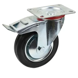 kolo-skretne-160mm-z-hamulcem-z-guma-stalowe-do-wozka-transportowego