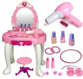 duza-toaletka-rozowa-dla-dziewczynki-suszarka-swiecace-serduszko-akcesoria